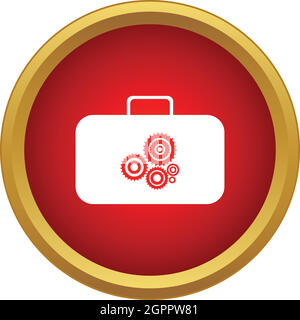 Koffer mit Werkzeug-Symbol, einfachen Stil Stock Vektor