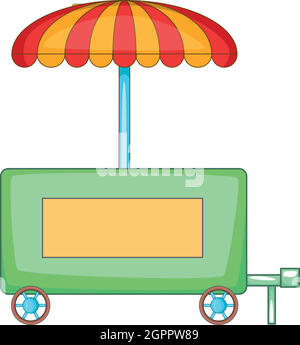 Hot Dog trailer Symbol, Cartoon Stil Stock Vektor