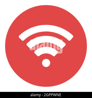 Wi Fi Wireless Network Flat Vector White Glyph-Symbol Stock Vektor