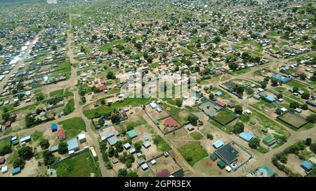 Luftaufnahme der Stadt Juba, Südsudan. Stockfoto
