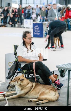 Brünn, Tschechische Republik. September 2021. Die Welthundeausstellung fand am Donnerstag, dem 30. September 2021, in Brünn, Tschechien, statt. Quelle: Monika Hlavacova/CTK Photo/Alamy Live News Stockfoto