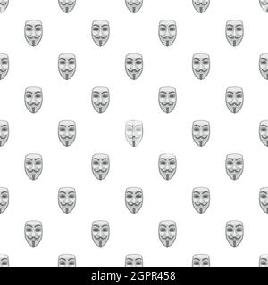 Maske des anonymen Muster, Cartoon-Stil Stock Vektor