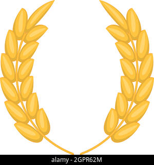 Weizen-Ohren-Kranz-Symbol, Cartoon-Stil Stock Vektor