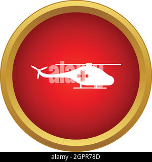 Rettungshubschrauber-Symbol, einfachen Stil Stock Vektor