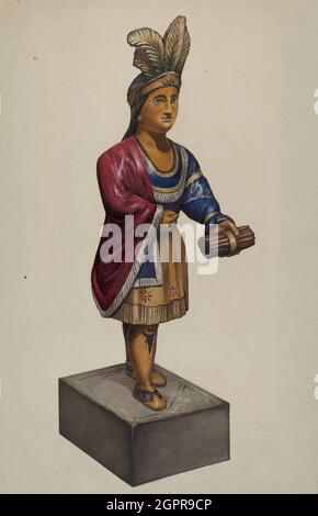 Cigar Store Indian, 1935/1942. Stockfoto