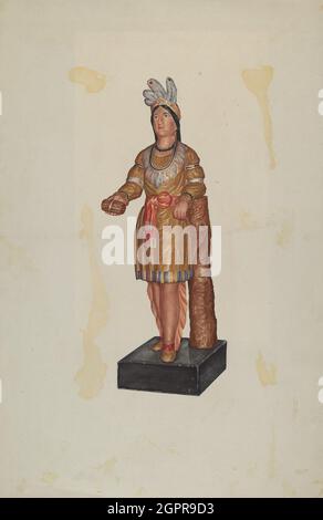 Cigar Store Indian, 1935/1942. Stockfoto
