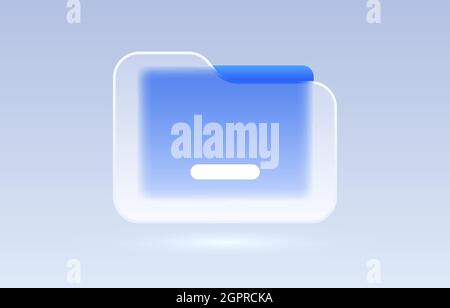 Glasdatei Dokument transparentes Symbol, Sammelschild. Vektorgrafik Stock Vektor