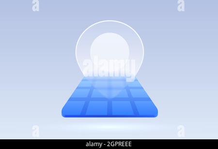Lageplan aus Glas Transparentes Symbol, Sammelschild. Vektorgrafik Stock Vektor
