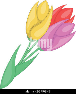 Tulpen-Symbol, Cartoon-Stil Stock Vektor