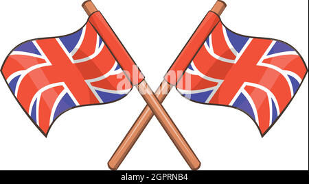 Great Britain Flaggensymbol, Cartoon-Stil Stock Vektor