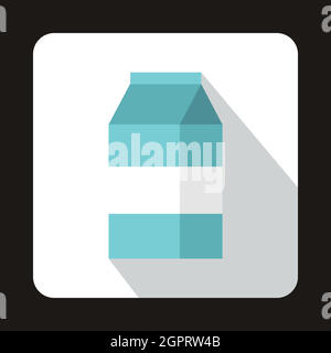 Schachtel mit Milch-Symbol im flachen Stil Stock Vektor
