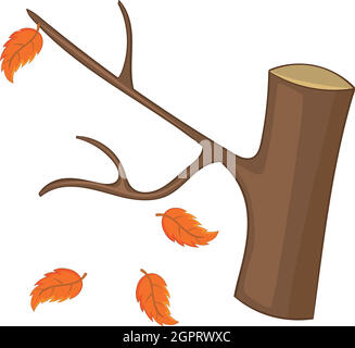 Herbst Baumsymbol, Cartoon-Stil Stock Vektor