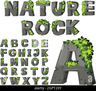 Schriftdesign mit Rock-Textur Stock Vektor