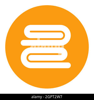 Stapel gefalteter Badetücher oder Servietten mit weißem Glyphen-Symbol Stock Vektor