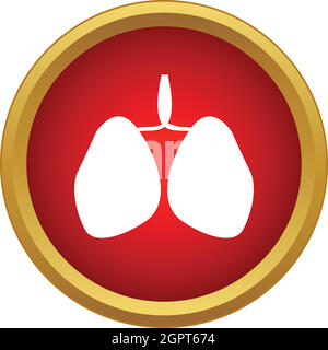 Menschliche Lunge Symbol, einfachen Stil Stock Vektor