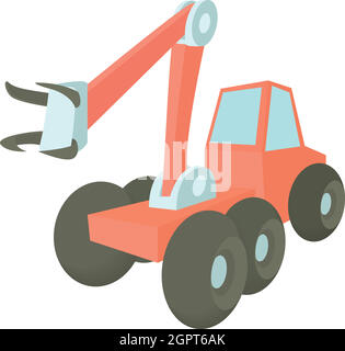 Forstwirtschaft-Harvester-Symbol im Cartoon-Stil Stock Vektor