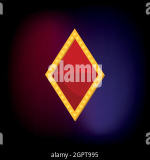 Diamant-Anzug-Symbol im Cartoon-Stil Stock Vektor