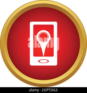 Telefon mit Standort Pin-Symbol, einfachen Stil Stock Vektor