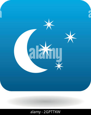 Mond und Sterne Symbol, einfachen Stil Stock Vektor