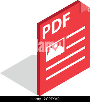 Dokument-Format PDF Dateisymbol, isometrischen 3d Stil Stock Vektor