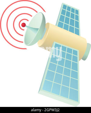 Raum-Satelliten-Symbol im Cartoon-Stil Stock Vektor