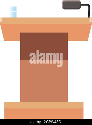 Tribüne für Rede-Symbol, Cartoon-Stil Stock Vektor