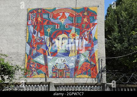 Sowjetisches Mosaik in Chisinau in Moldawien Stockfoto
