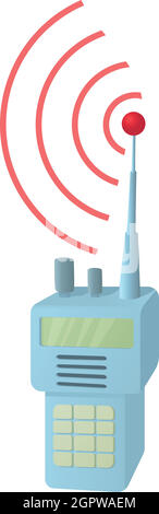 Portable handheld Radio-Symbol, Cartoon-Stil Stock Vektor