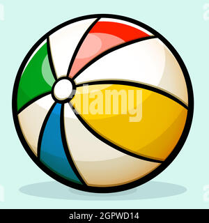 Sommer Beach Ball Cartoon Zeichnung Stock Vektor