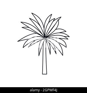Palm-Symbol, Umriss-Stil Stock Vektor
