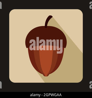 Eichel-Symbol im flachen Stil Stock Vektor