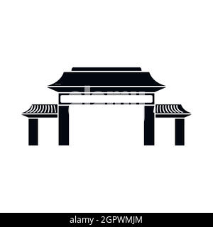 Pagode-Symbol, einfachen Stil Stock Vektor