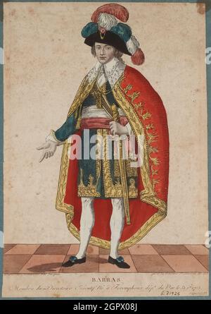 Porträt von Paul de Barras (1755-1829), c. 1795. Gefunden in der Sammlung der Mus&#xe9;e Carnavalet, Paris. Stockfoto