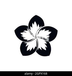 Frangipani Blume Symbol, einfachen Stil Stock Vektor