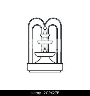Brunnen-Symbol, Umriss-Stil Stock Vektor