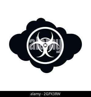 Wolke mit Biohazard Symbol Symbol, einfachen Stil Stock Vektor