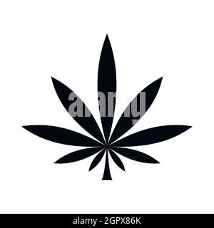 Cannabis-Blatt-Symbol, einfachen Stil Stock Vektor