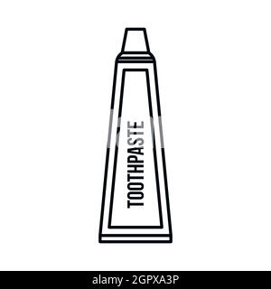 Zahnpasta in Rohr Symbol, Umriss-Stil Stock Vektor