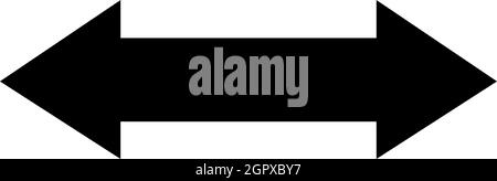 Vektordarstellung eines schwarzen Pfeils, der nach rechts und links zeigt Stock Vektor