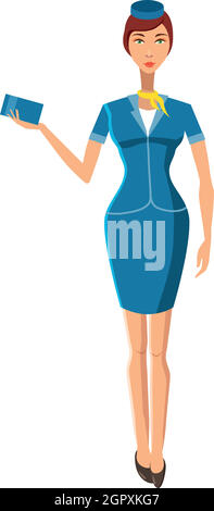 Stewardess-Symbol im Cartoon-Stil Stock Vektor