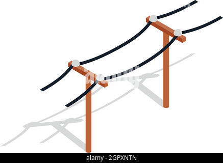 Power-Line-Symbol, isometrischen 3d Stil Stock Vektor