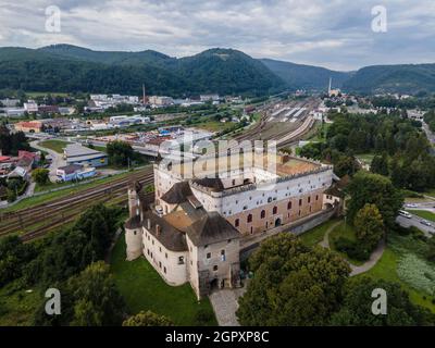 Luftaufnahme des Schlosses in Zvolen, Slowakei Stockfoto