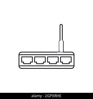 Router-Symbol, Umriss-Stil Stock Vektor