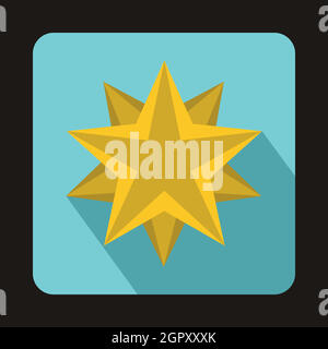 Zehn wies Sternsymbol, flachen Stil Stock Vektor