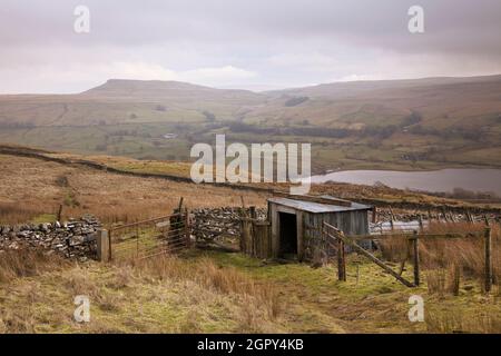 Addlebrough und Semer Water in den Yorkshire Dales, Großbritannien Stockfoto