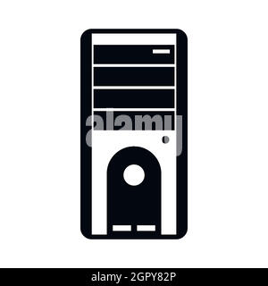 System-Einheit Computersymbol, einfachen Stil Stock Vektor