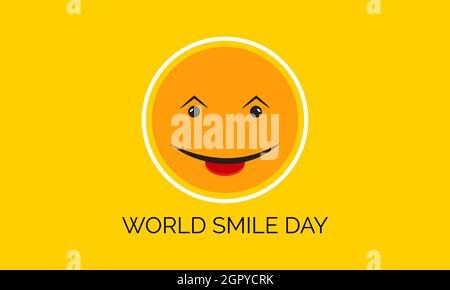 World Smile Day Banner Template Design mit weißem Hintergrund. Stock Vektor