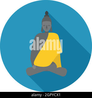 Buddha-Statue-Symbol im flachen Stil Stock Vektor