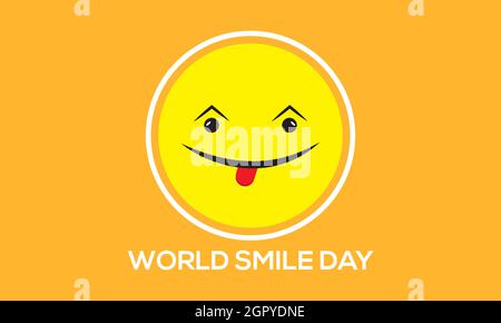 World Smile Day Banner Template Design mit weißem Hintergrund. Stock Vektor