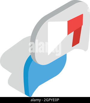 Blase-Rede-Symbol, isometrischen 3d Stil Stock Vektor